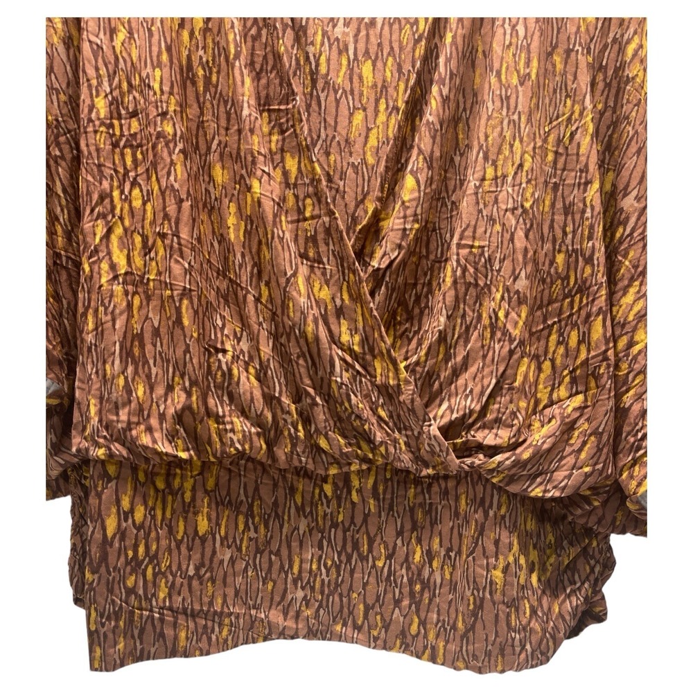 The Muses Lounge Women's Large Brown Gold Top Blouse - Picture 5 of 5